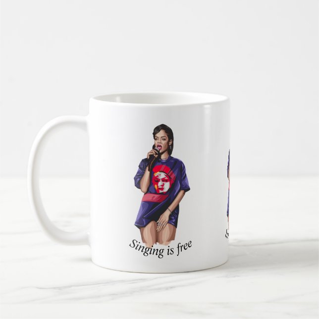Cantando é uma caneca de café grátis (Esquerda)