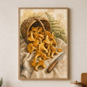 Cantanheles em um Cesto de Frutas Poster Aquarela