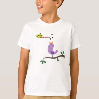 Cante como um pássaro na camisa dos miúdos da