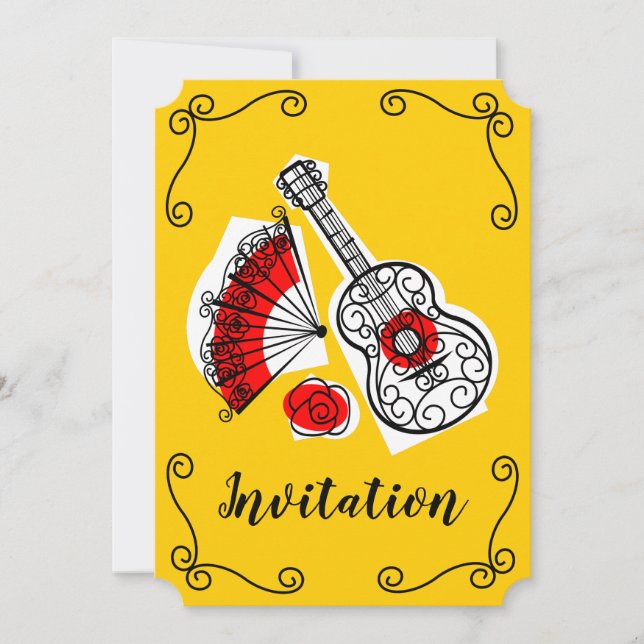 Canteiros de Souvenirs Espanhóis Convite vertical (Frente)