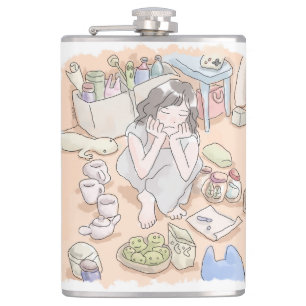 Cantil さ む さ じ 橙 色 し の 部 屋 の 床 に 座 em り em 込 em ん em で em