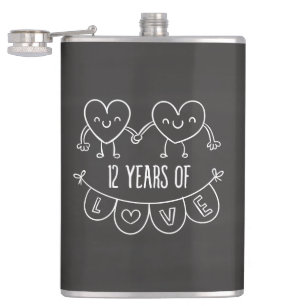 Cantil 12 Anniversário Gift Chalk Hearts