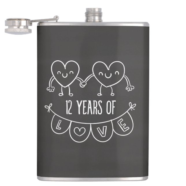 Cantil 12 Anniversário Gift Chalk Hearts (Aberto)