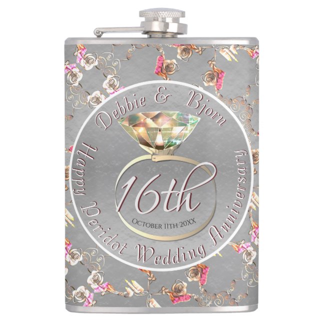 Cantil 16º aniversário de casamento Peridot, cera e estaç (Frente)