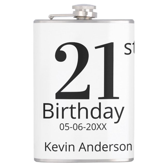 Cantil 21st birthday bold letter name date simple man boy (Frente)