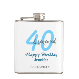 Cantil 40th & renewed birthday name date blue bold number