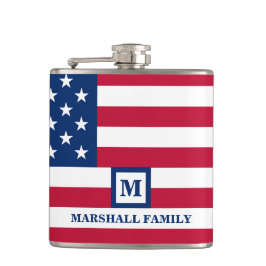 Cantil 4 De Julho Monograma Personalizado Com Bandeira Am