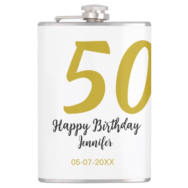Cantil 50º aniversário adicionar nome data ano modelo neg (Frente)