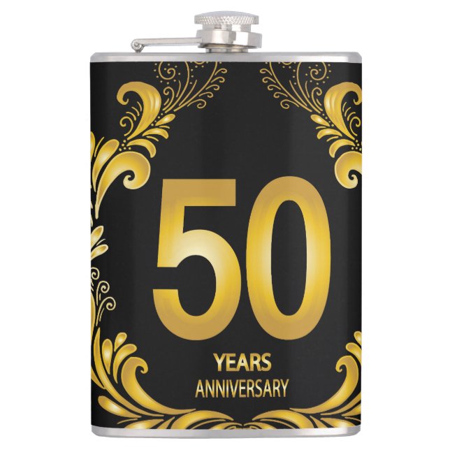 Cantil 50 anos de aniversário Dourado da Glitter (Frente)