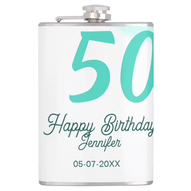 Cantil 50th birthday add name date year green pastel bold (Frente)
