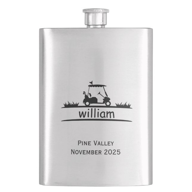 Cantil  8 oz Stainless Steel Custom Gift for Golfers (Frente)