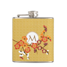 A ameixa japonesa floresce vermelho alaranjado