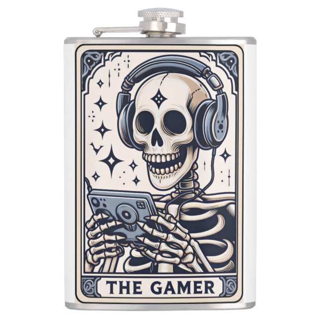 Cantil A Carta de Tarô do Esqueleto Gamer (Frente)