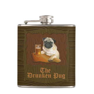 Cantil A garrafa bêbedo do logotipo do Pug!