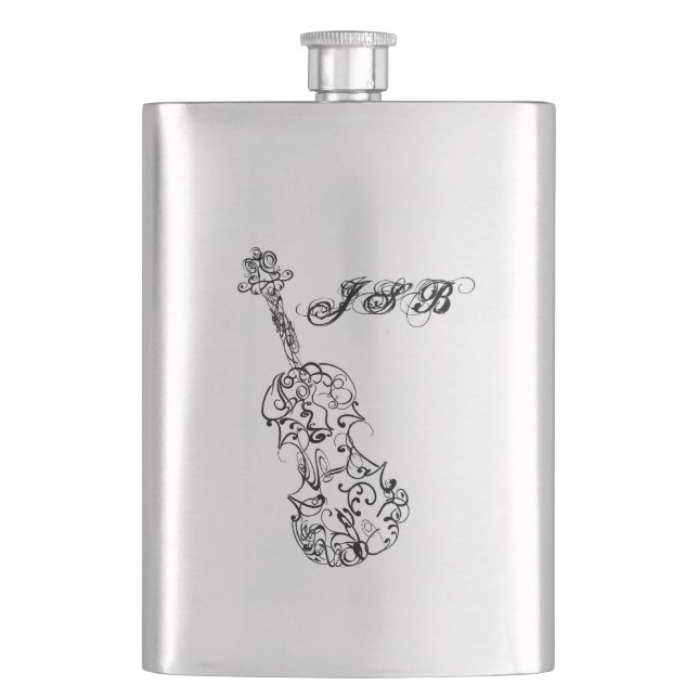 Cantil A lápis preto monograma customizável do violino do (Frente)