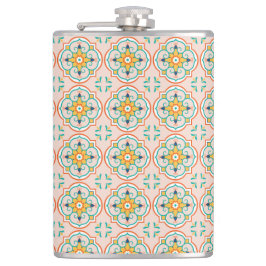 Cantil A metal flask with a colorful, symmetrical pattern