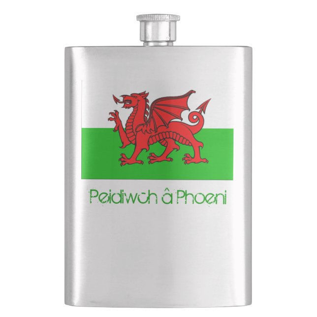 Cantil Â Phoeni Galês Hipflask de Peidiwch (Frente)