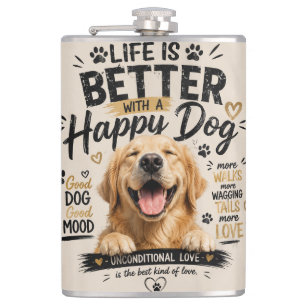 Cantil A Vida é Melhor Com Design de Cães Felizes