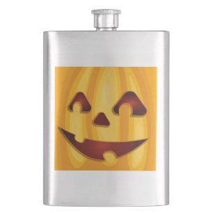 Cantil Abóbora esculpida sorrindo design de Halloween