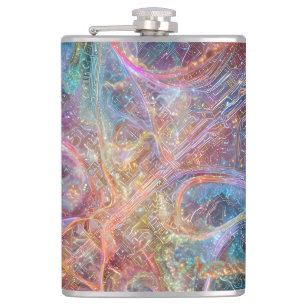 Cantil Abstract Glowing Digital Neural Network and Cosmic