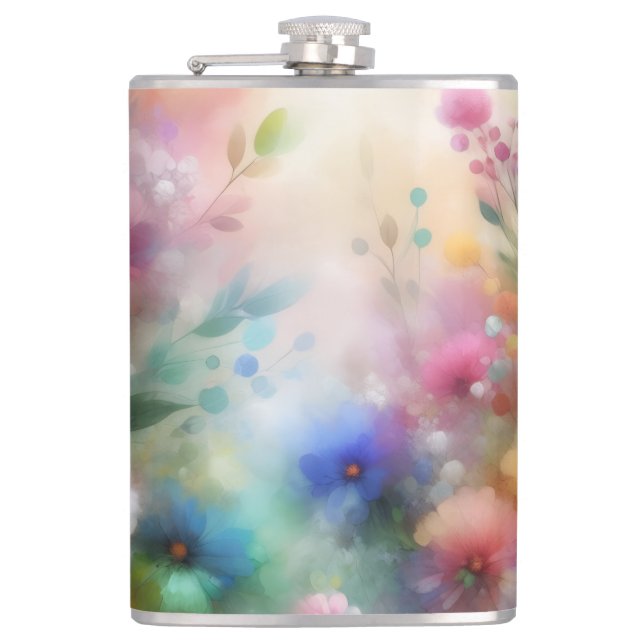 Cantil Abstract Watercolor Florals Flask (Frente)