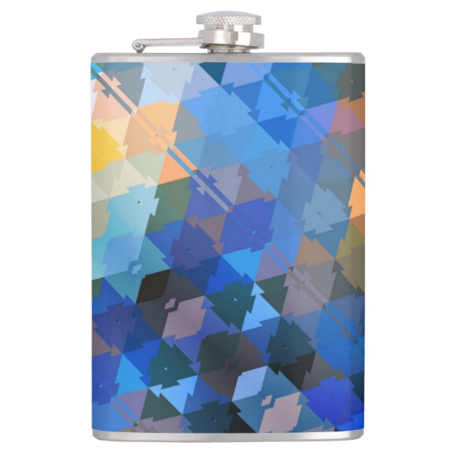 Cantil Abstrato Blues Roxo e Triângulos Dourados (Frente)