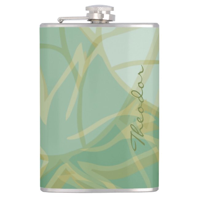 Cantil Abstrato Branco Verde Dourado Chic (Frente)