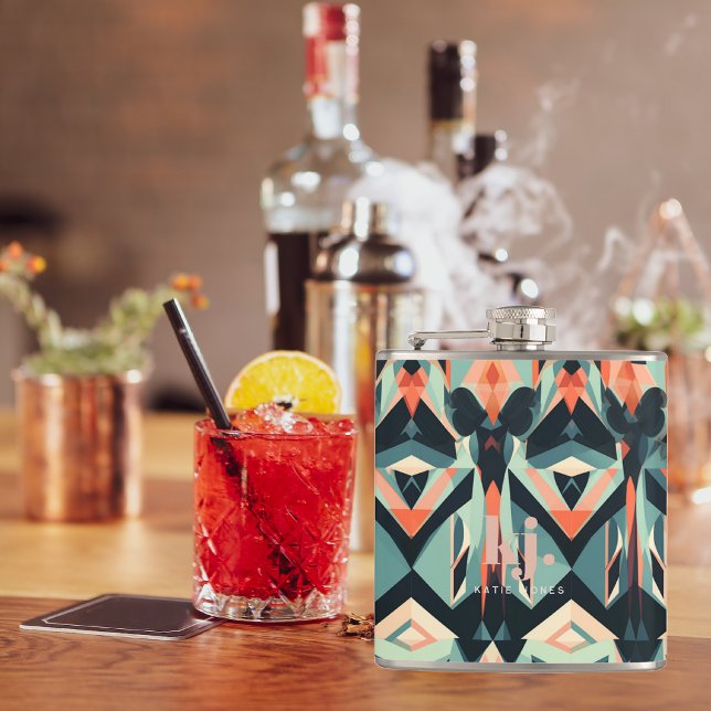 Cantil Abstrato Colorida Chic Monogramas (Criador carregado)