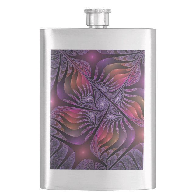 Cantil Abstrato de Fantasia Colorida Fractal Roxo (Frente)