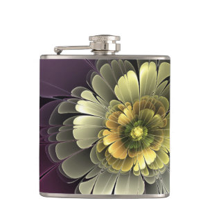 Cantil Abstrato Modern Purpur Khaki Cinza Flor Fractal