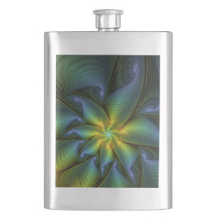 Cantil Abstrato Star, Ouro Verde brilhante Arte Fractal