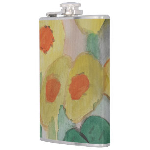 Cantil Abstrato Sunflower Vinyl Wrapface Flask