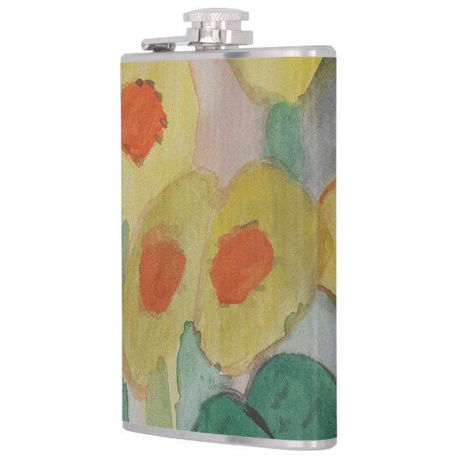 Cantil Abstrato Sunflower Vinyl Wrapface Flask (Esquerda)