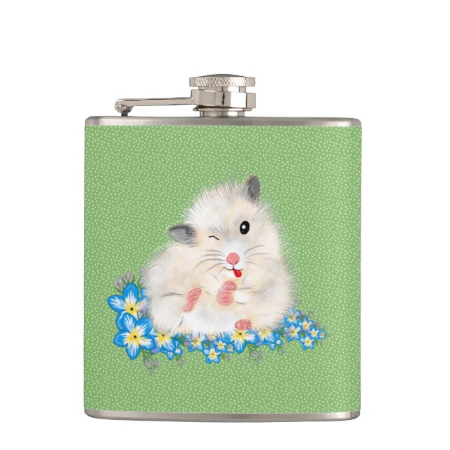 Cantil Acessórios fofos de hamster sírio branco, bolinhas (Frente)