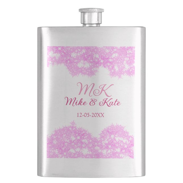 Cantil Adicionar cor-de-rosa nome do casal data monograma (Frente)