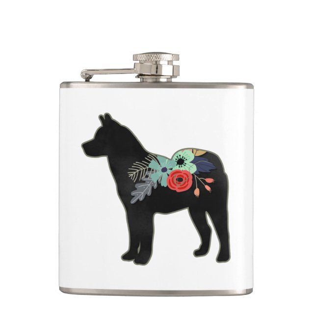 Cantil Akita Dog Breed Boho Floral Silhouette (Frente)