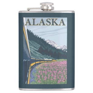Cantil AlaskaRailroad e viagens vintage do Fireweed