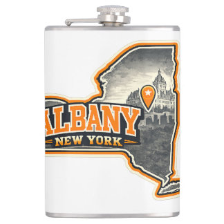 Cantil Albany New York State Outline Map Label Design