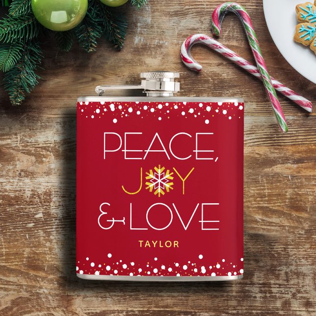 Cantil Alegria Paz Natal Amor Vermelho Moderno Floco de N (Criador carregado)