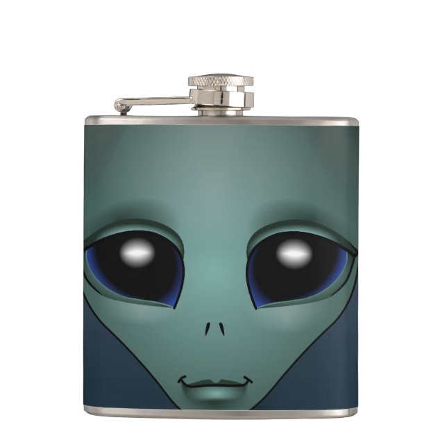 Cantil Alienígena Flask Alienígena Cinza Frascos de Disco (Frente)
