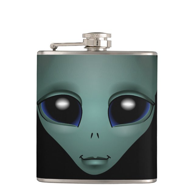 Cantil Alienígena Flask Alienígena Cinza Frascos de Disco (Frente)