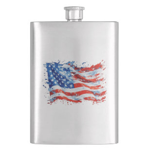 Cantil American Flag USA Watercolor 4 de julho