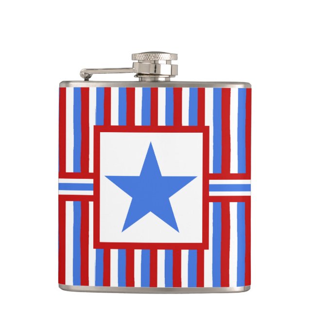 Cantil American Patriotic Modern Foln Art Hip Flask (Frente)
