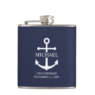 Cantil Âncora Azul Marinho Personalizada para Padrinhos