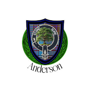 Cantil Anderson Scottish Clan Tartan e Crest