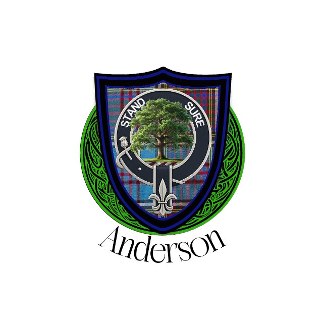 Cantil Anderson Scottish Clan Tartan e Crest (Criador carregado)