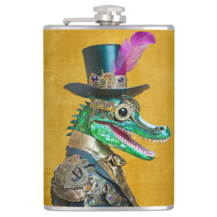 Cantil Animal de festa Steampunk do Mardi Gras Jacaré