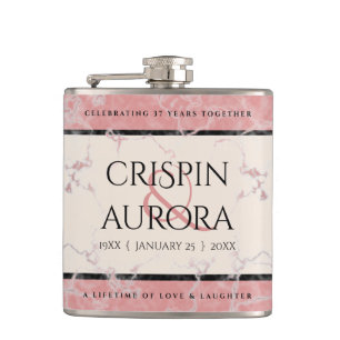 Cantil Aniversário Casado Elegante 37.º Alabastro