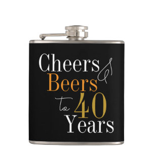 Cantil aniversário de 40 anos Cheers e Beers Black Dourad