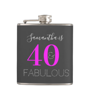 Cantil Aniversário de 40 anos Neon Rosa Cinza Fabuloso